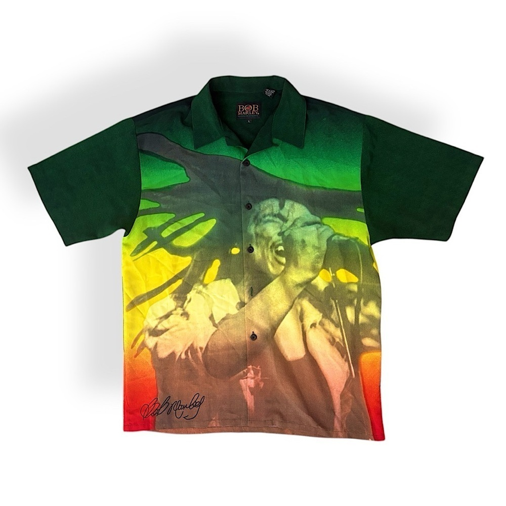 Bob Marley by Dragonfly Clothing Button Down Shortsleeve Shirt